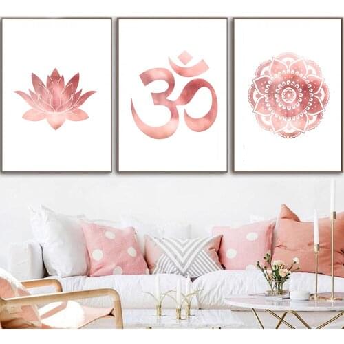 Color Buddha Lotus Canvas Poster Abstract Minimalist Art Canvas Painting Yoga Wall Picture Print Modern Home Living Room Decor