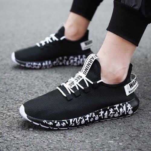 Mens Summer Casual Shoe Fly Mesh Color Matching Large Size Lace Up Sneakers Comfortable Non Slip Breathable Running Shoes 39-47