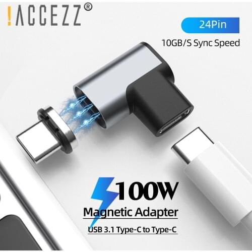 !ACCEZZ 24 Pins Magnetic USB C Adapter Type C Connector PD 100W Quick Charge 10Gbp Data 4K HD Hub for MacBook Pro Samsung Huawei