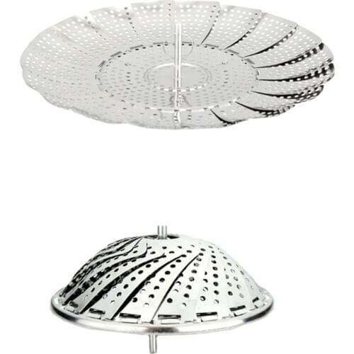 Multifunctional zoom folding steamer stainless steel steamer steaming tray variety vegetable and fruit tray stainless steel manu