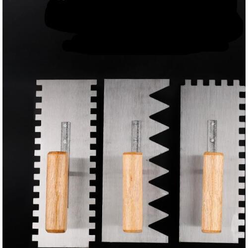 Multi-specifications toothed trowel square tooth sawtooth trowel tile gray knife trowel construction tool