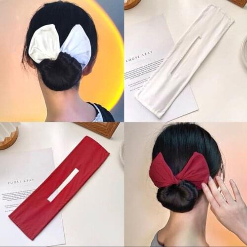 Fashion Bow Leopard Barrettes DIY Styling Donut Bun Curler Maker Magic Bow Donut Twist Tool Hair Clip Women Hair Accessories