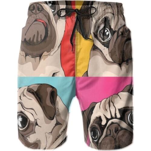 Mens Swimming Shorts Swimwear Sleepy Succulent Pug Men Trunks Swimsuit Man Beach Wear Short Pants Bermuda Boardshorts