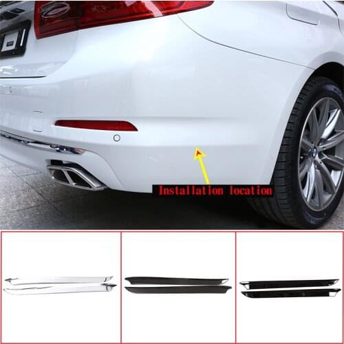 2 Pcs Glossy Black ABS Chrome Side Rear Wrap Strips Trims For BMW 5 Series G30 2018 Car Accessories