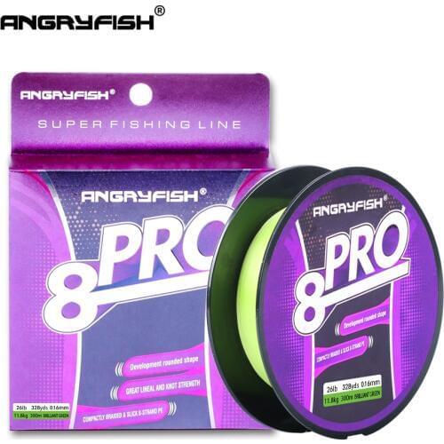 Angryfish New Pro 8x 300M Braided Fishing Line High Strength Incredible Superline Abrasion Resistant and Improved Braided Line