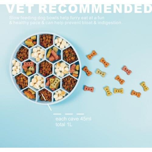 New Style Pet Slow Food Bowl Anti-Choking Bowl Anti-Slip Dog Bowl Silicone Sucker Honeycomb Slow Food Bowl Dog Accessories