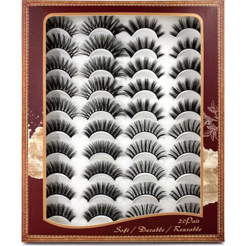 NEW 20pair Eyelashes Thick Fluffy Mink Lashes Cruelty Free Short Natural Lashes Handmade Fake Eyelashes Makeup Mink Eyelashes
