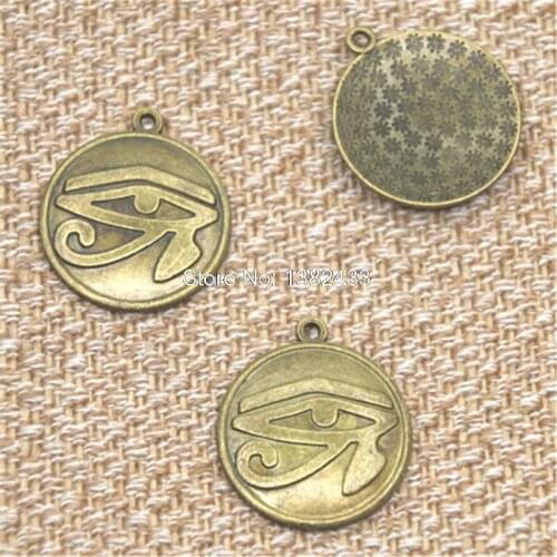 6pcs Egyptian Charm Antique bronze tone the Eye of Horus charm pendant 23x30mm