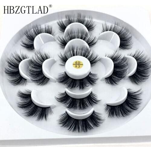 New 7 pairs natural false eyelashes fake lashes long makeup 3d mink lashes eyelash extension mink eyelashes for beauty