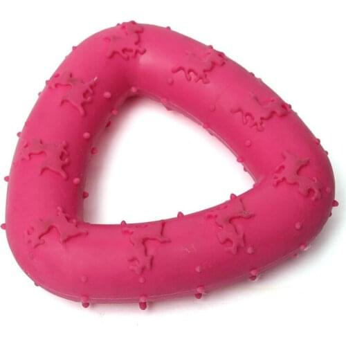 Rubber Pet Dog Puppy Cat Teething Healthy Teeth Gums Triangular Chew Play Toy