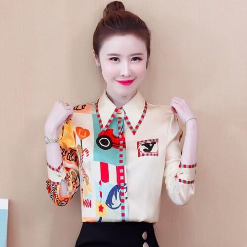 Shirt Long Sleeve Fashion Printed Top Spring and Autumn Fashion New Ladies Chiffon Shirt Western Style Leisure