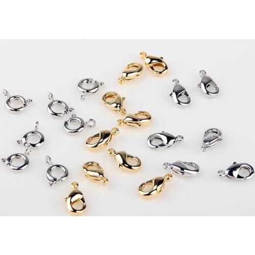 DIY jewelry handmade beads electroplating real white gold lobster buckle to make necklaces connecting Bracelet accessories