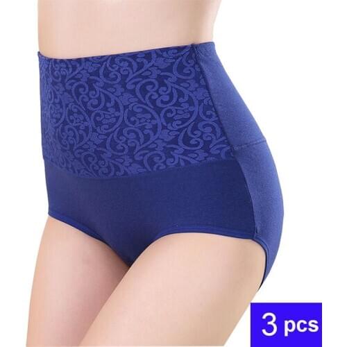 Pure Cotton High waist Womens Panties Plus size Briefs Underwear Ladies Autumn Winter Panty Sexy Lingerie Female Underpants