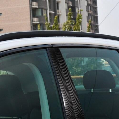 Carbon Fiber Interior Decoration B Middle Column Frame Cover Trim Sticker for AUDI Q7 SQ7 4M 2016-2019 Car Decal Accessories