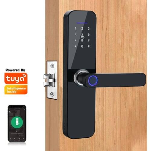 Waterproof Tuya Biometric Fingerprint Lock Home Security Intelligent Smart Lock With WiFi APP Password RFID Door Lock