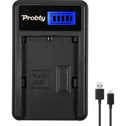 Probty LP-E6 LPE6 LP E6 LCD Battery Charger For Canon 5D Mark II III 7D 60D EOS 6D