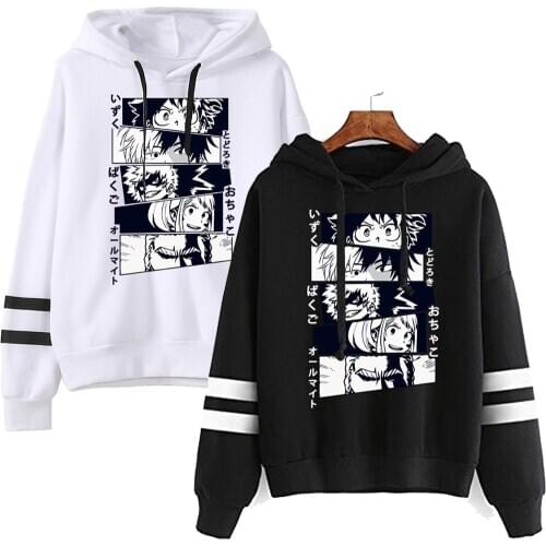 Harajuku Boku No Hero Academia Anime Winter Warm Hoodies Men Unisex Casual Streetwear My Hero Academia Sweatshirt Graphic Tops