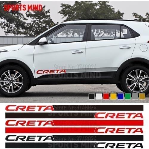 1 Pair Sports Mind Door Side Stripe Car Sticker Decal Automobiles Car Styling JDM For Hyundai Creta IX25 Exterior Accessories