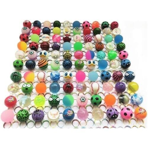 100pcs Children Toy Ball Colored Bouncing Ball Rubber Outdoor Toys Kids Sport Games Elastic Color mixing Juggling Jumping Balls