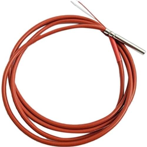 2 Wire PT1000 Temperature Sensor Thermistor Silicone Gel Coated 1.5Meters Probe 45mm x 5mm -50-180 Centigrade RTDs 2Pcs