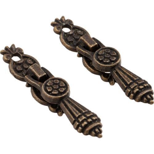 2pcs Pull Handles Iron knobs Retro antique bronze Cupboard Cabinet Chest Furniture Hardware Vintage zipper handle 52*10mm