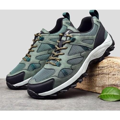 2021 Summer Outdoor Breathable Men Hiking Shoes Non-slip Sports Sneakers Plus Size 46