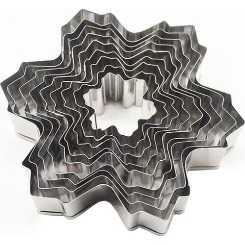 9PCS Christmas Snowflake Stainless Steel Cookie Cutter Set Cake Mould Baking Decorating Tool Chocolate mold DlY Tools CT1081