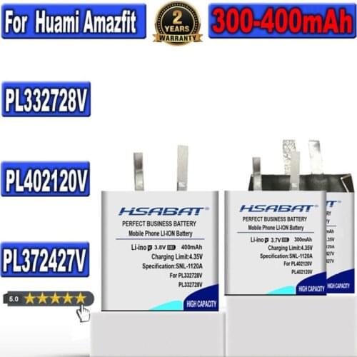HSABAT PL502524V PL332728V PL402120V PL372427V Battery for Huami Amazfit stratos 2 / bip A1608 Trex T-rex verge lite A1808 A1602