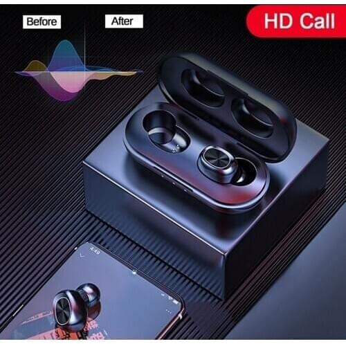 B5 Wireless Headphone TWS Fingerprint Touch Bluetooth Wireless Earbuds With Mic Noise Cancelling Gaming Headset charging box