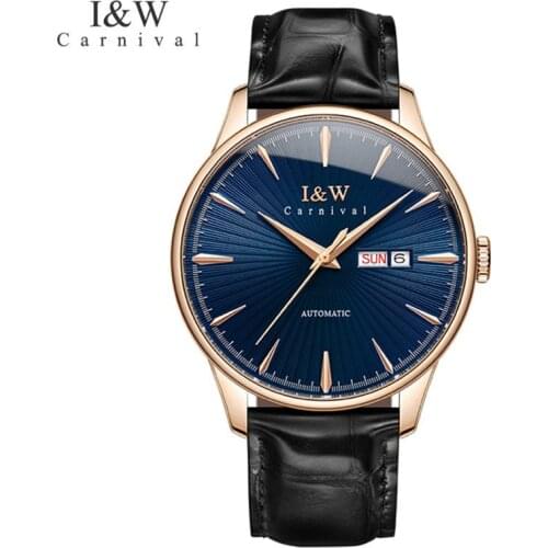 Carnival Brand Luxury Gold Automatic Watch Men Fashion Mechanical Wristwatch Waterproof Sapphire Calendar 2021 Relogio Masculino