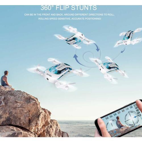 Mini Drone with Camera HD WiFi FPV Drone Voice Control Headless Mode 6-axis Gyroscope Stable Windproof 360°Roll Quadcopter Dron