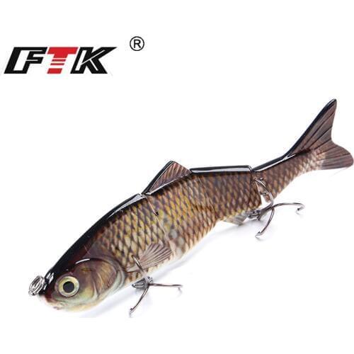 FTK 1pc 4 Segments 36g Fishing Bass Lure Crankbait Swimbait Sinking Wobblers Multi Jointed with Treble Hook Fishing Tackle Isca