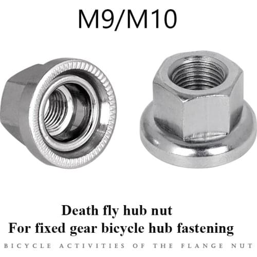 Bicycle Hub Nuts Fixed Gear Hub Front Rear Drum Hub Axle Fastening M9 M10 Flange Nut with Anti-skid Texture for Firm Mount