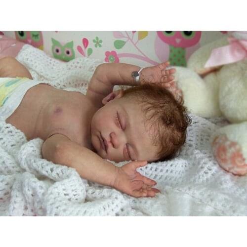 19inch Reborn Doll Kit Carina Lifelike Sleeping Baby Silicone Full Body Real Touch Unfished Doll Parts DIY Fresh Color