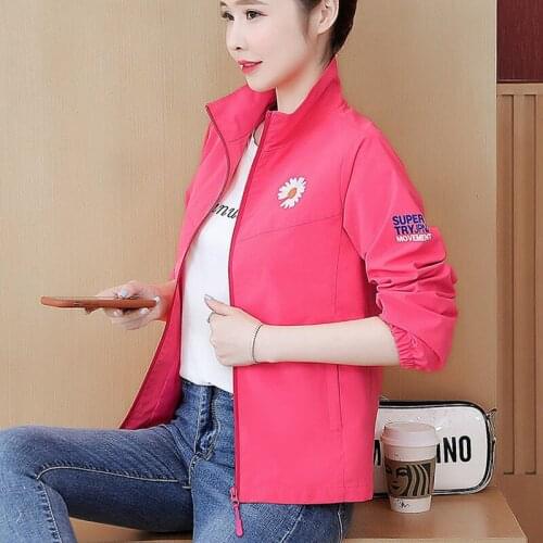 2021 Spring Short Jackets Womens Stand-up Collar Casual Loose Harajuku Baseball Uniform Short Jacket Thin Zipper Coat Outerwear