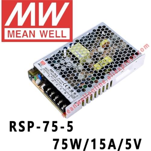 Mean Well RSP-75-5 meanwell 5VDC/15A/75W Single Output with PFC Function Power Supply online store