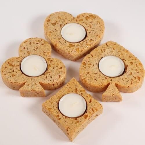 Miniditi Yellow Colorful Playing Symbols Bright Colorful Luminous Decorative Candle Holder