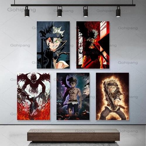 Wall Art Home Decor Japan Fighting Anime Canvas Paintings Black Clover Pictures Hd Prints Character Modular Poster for Bedroom