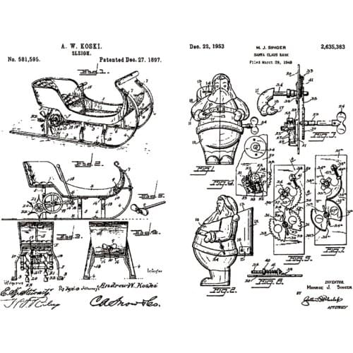2021 New Merry Christmas Clear Stamps Sled and Santa Claus Scrapbooking For Crafts Greeting Card Making no Metal Cutting Dies