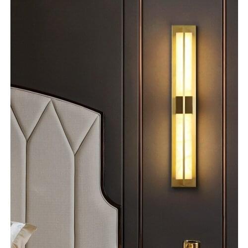 New Designer rectangular style living room marble TV background wall decoration lamp simple modern bedroom bedside wall lamp