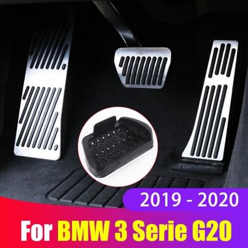 Aluminum Alloy Car Accelerator Gas Brake Pedal Foot Rest Pedal Cover For BMW 3 Serie G20 G21 2019 2020 Auto Styling Accessories