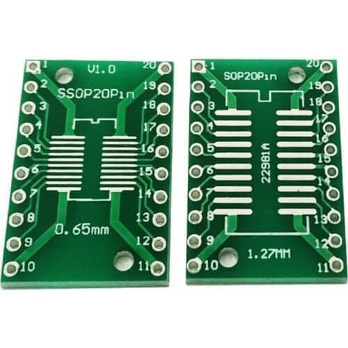 50PCS TSSOP20 SSOP20 SOP-20 SOP20 to DIP20 PCB Transfer Board DIP Pin Board Pitch Adapter
