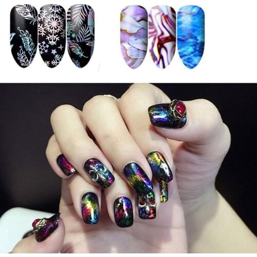 10/2x9.76cm Nail Foils Marble Series Colorful Foils Paper Nail Art Transfer Sticker Slide Nail Art Decal Nails Accessories 1 Box