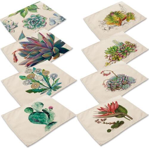 Simple Plants Pattern Table Mat Kitchen Decoration Placemat Table Napkin For Wedding Dining Accessories Table Mat