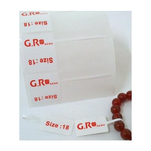 Blank Jewelry Tag Label Sticker 70*30mm 1000Pieces Glossy Material White Color P Shape, Can Print The Content For You