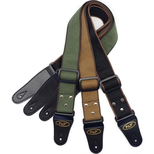 Sale Adjustable Pure Cotton Guitar Strap for Acoustic Electric Bass Guitar 3 Colors Optional