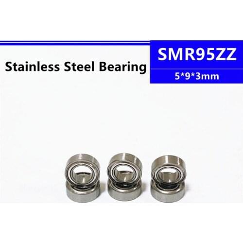 50/100/500pcs SMR95ZZ 5*9*3mm L950ZZ stainless steel miniature deep groove ball bearing 5x9x3mm SMR95 open smr95k 5*9*2.5mm