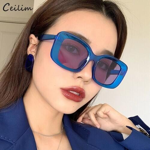 Retro Small Square Sunglasses Women Brand Design 2021 New Clear Blue Sun Glasses UV400 Fashion Shades Eyewear for Female