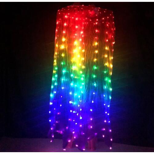 LED Fans Belly Dance LED Fans Accessories Colorful Light up Shiny Women LED white light 1 pair(can make colors)