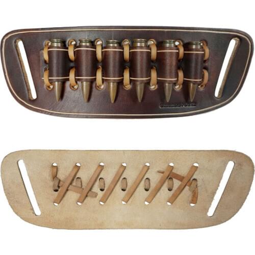 Tactical Rounds Ammo Shell Holder Belt for 30-06.308, 45-70 Leather Shotgun Ammo Pouch Bandolier Waist Bullet Cartridges Holster
